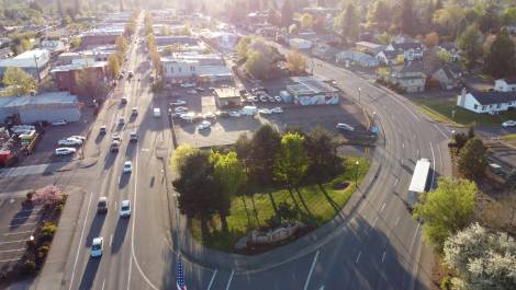 Newberg Streets - fisheye aerial - Copy